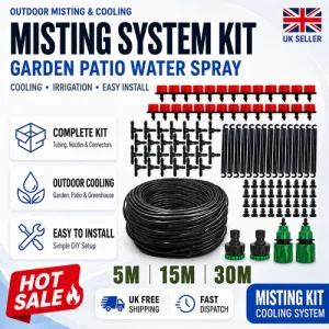 Outdoor Misting Cooling System 15M 30M Garden Patio Water Spray Irrigation Kit